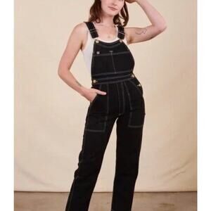 BIG BUD PRESS Sz M Medium Black Overalls Basic Cotton Pants Denim